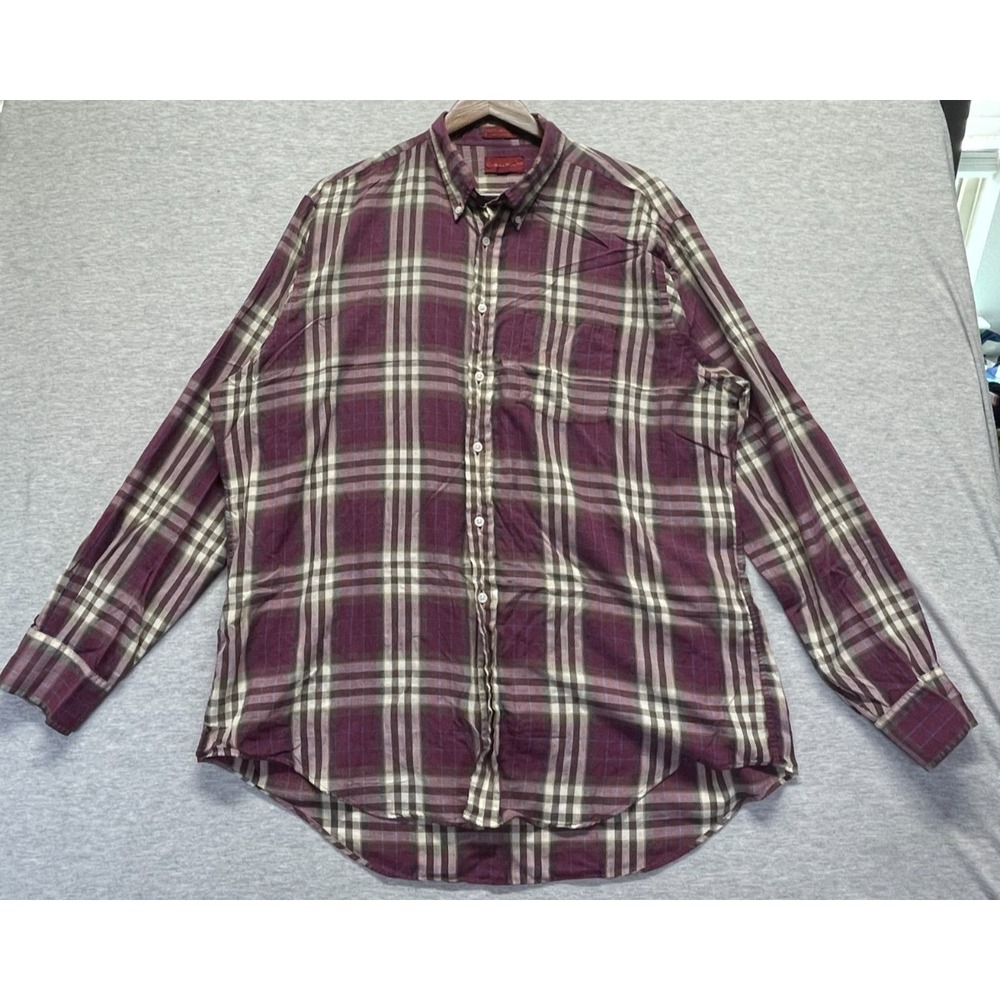 Chaps Ralph Lauren Shirt Mens XL Multicolor Plaid Cotton Collared Button Down